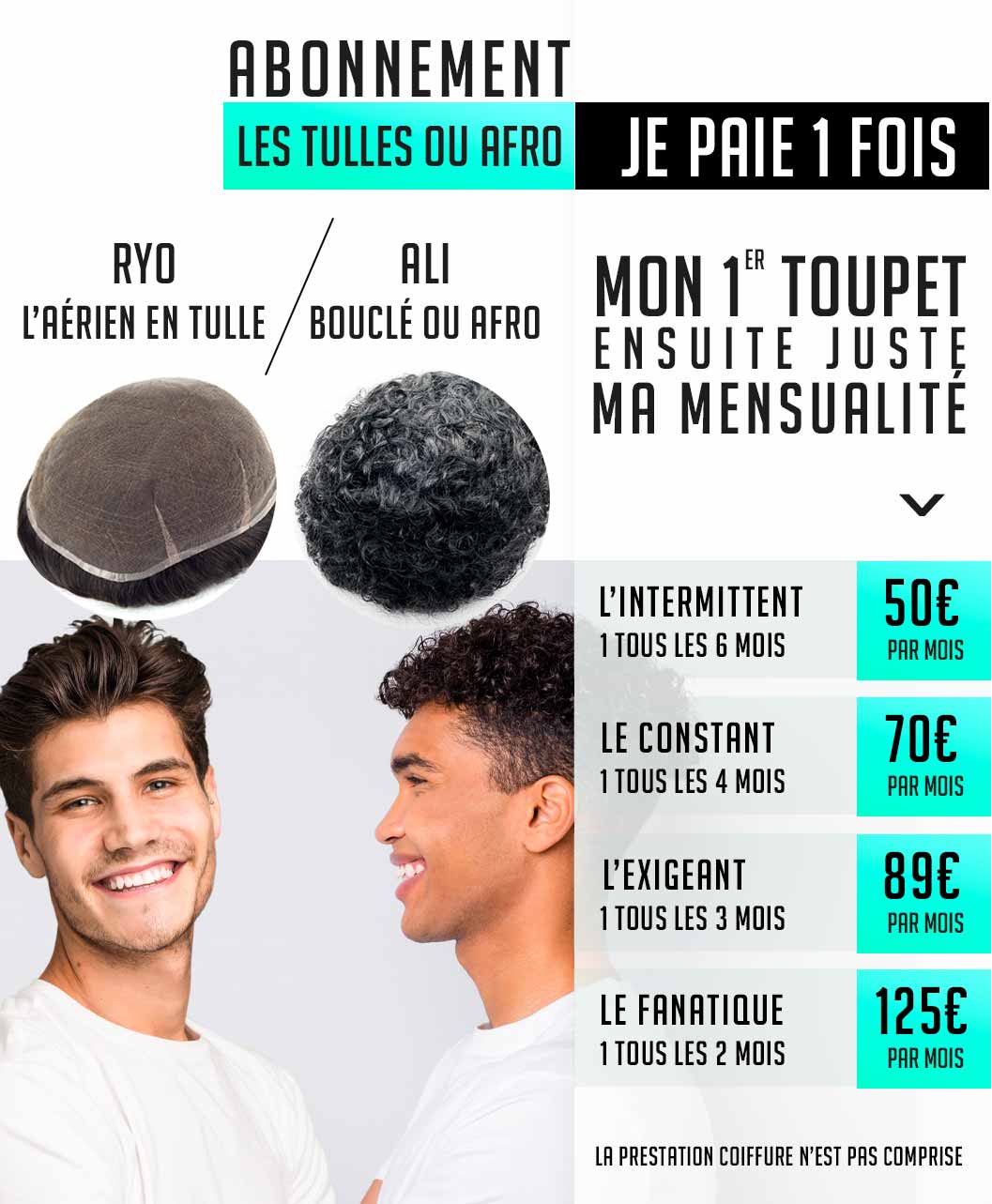 prothese capillaire afro et tulle
