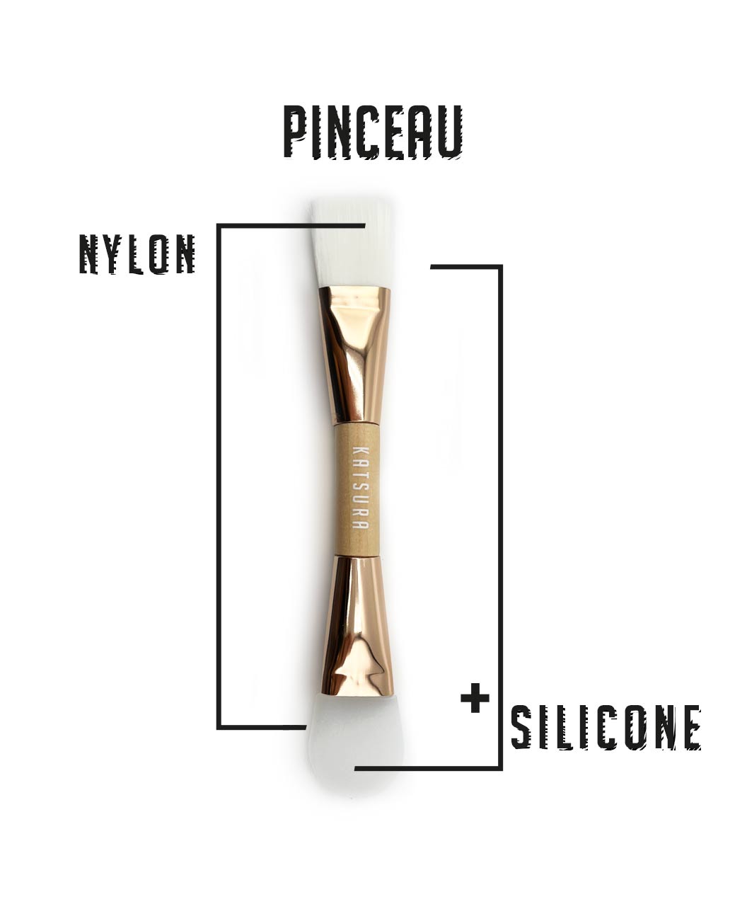 pinceau double en bois pour résine capillaire perruque toupet