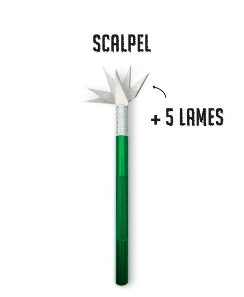 scalpel pour découpe parfaite de prothèse capillaire en polyuréthane