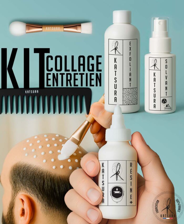 KIT COMPLET COLLAGE ET ENTRETIEN kit collage et entretien de la prothese capillaire