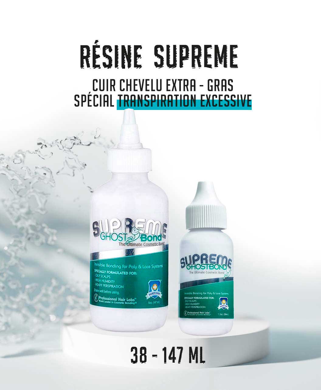 Colle capillaire SUPREME Extra-forte Ghost bond fiche produit colle capillaire supreme perruque complement capillaire seule