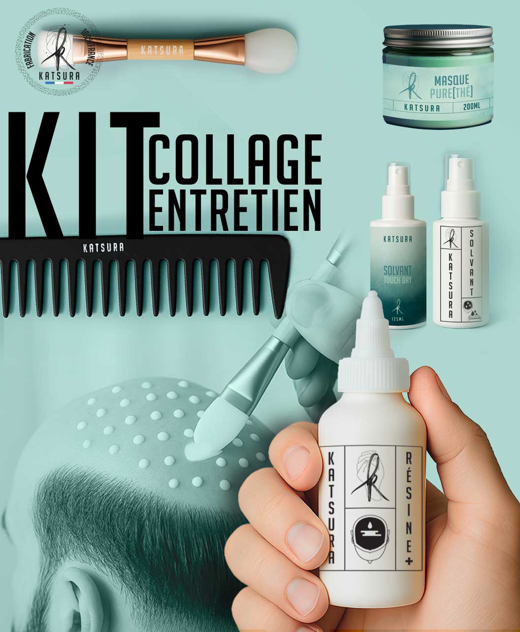 kit pour des fixation parfaite de ton complément capillaire